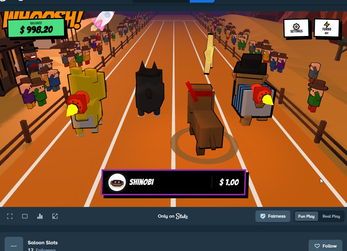 Cats vs Dogs Saloon on Stake: the race in progress with the live multiplier