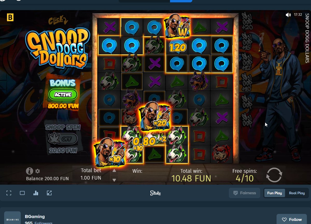 Snoop Dogg Dollars: a cluster paying out with cell multipliers