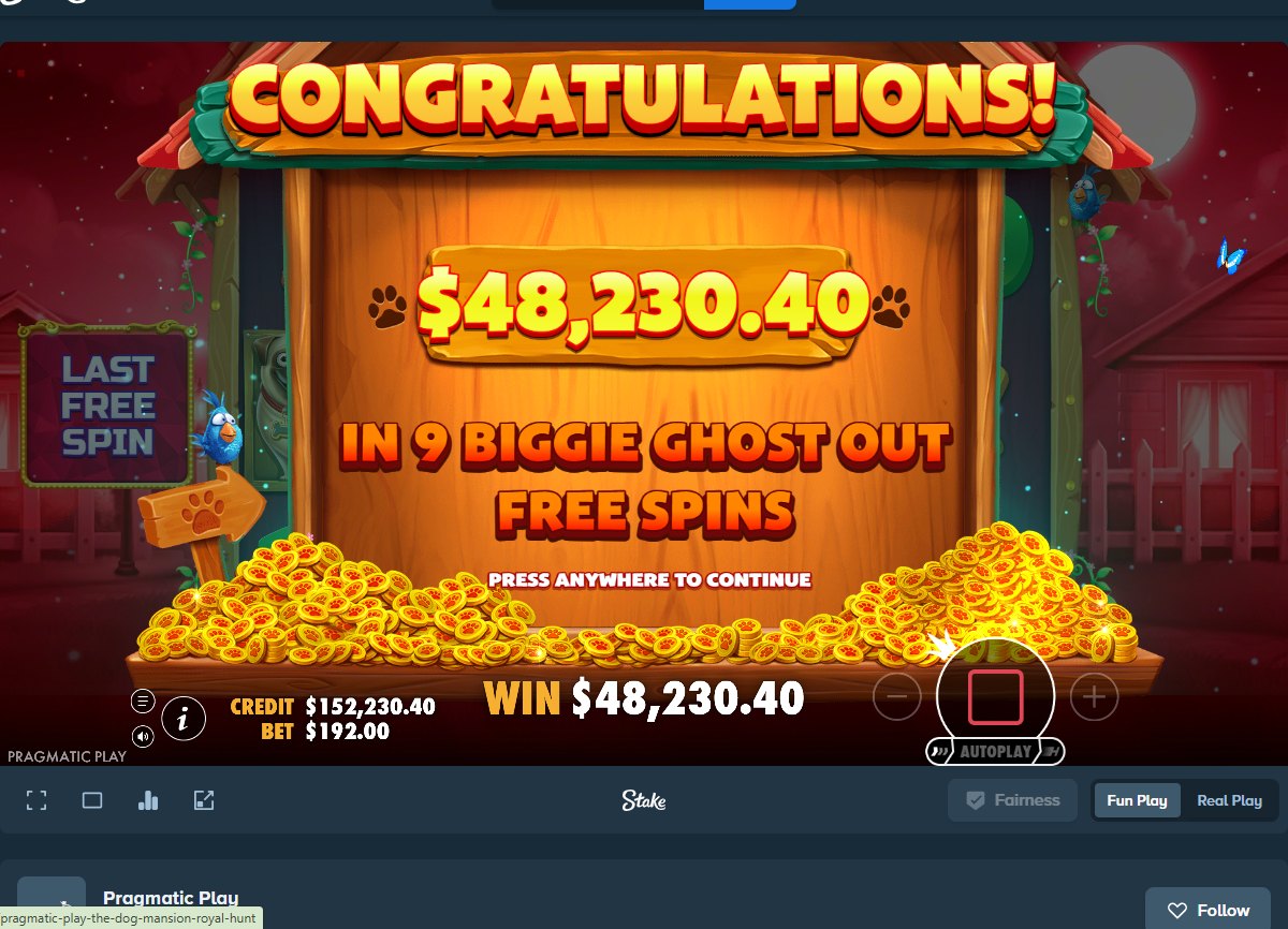 The Big Dog House: the total won from a nine-free-spin Biggie Ghost Out round