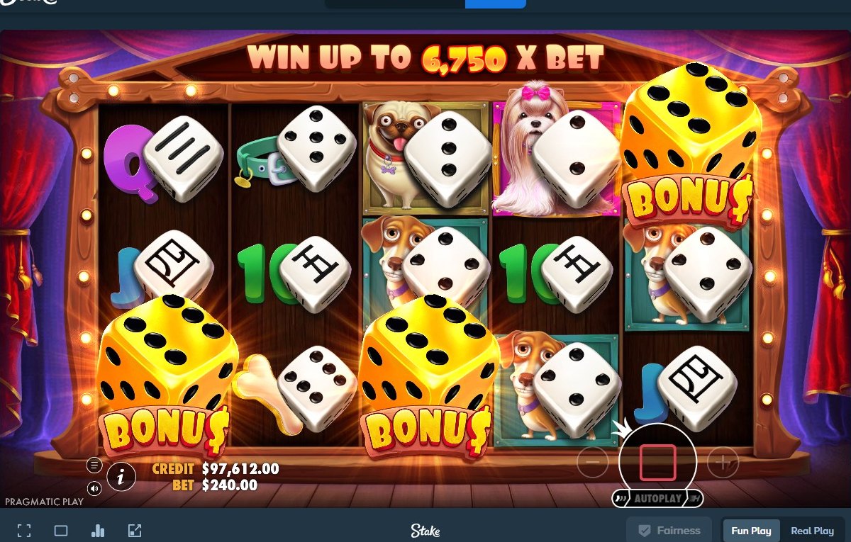 The Dog House Dice Show: golden dice scatters trigger the free spins