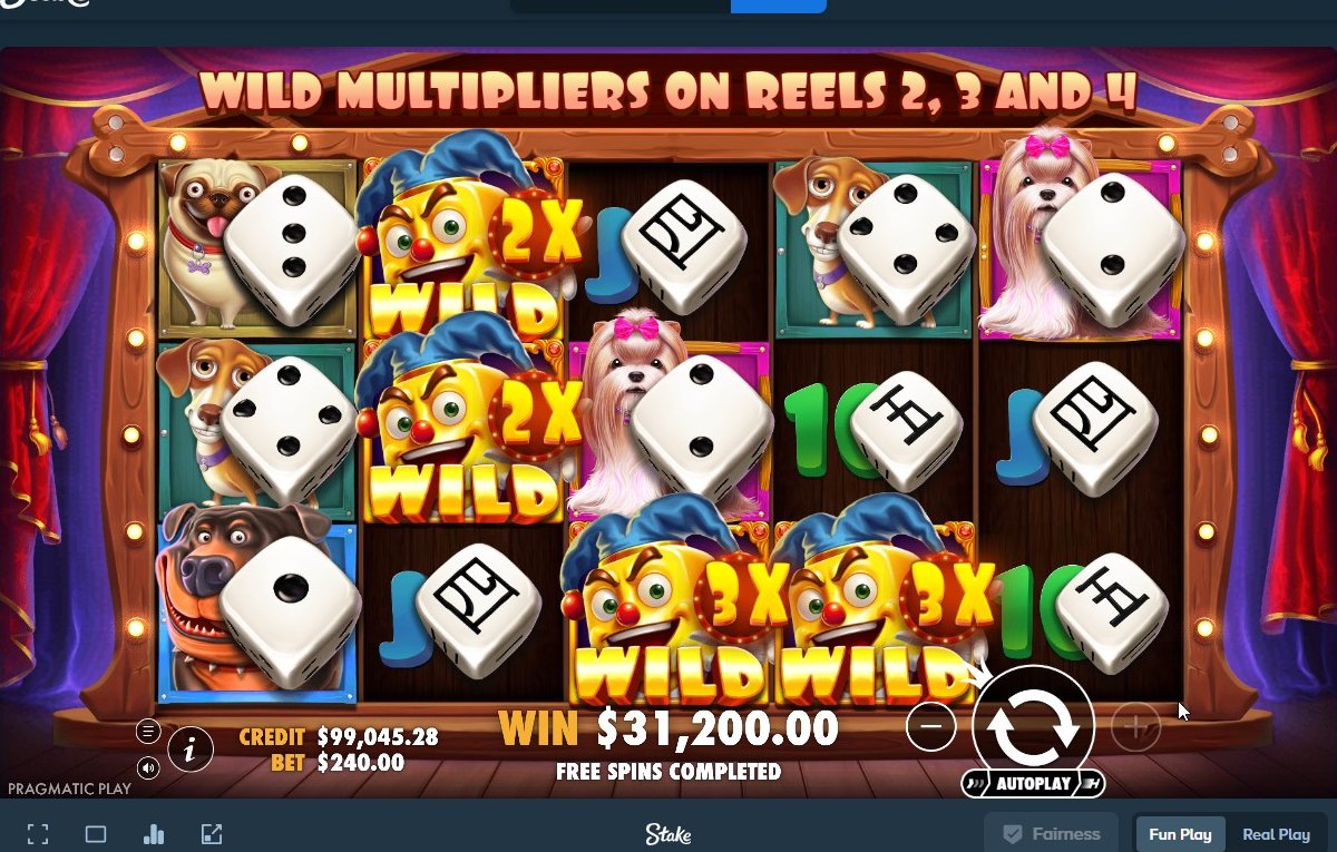 The Dog House Dice Show free spins: wild multipliers on reels 2, 3 and 4