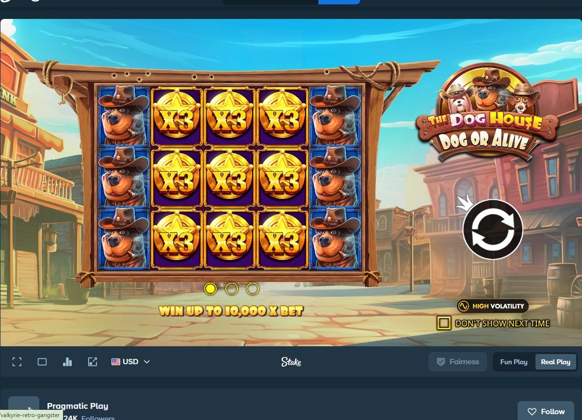 The Dog House Dog or Alive base game on the saloon reels