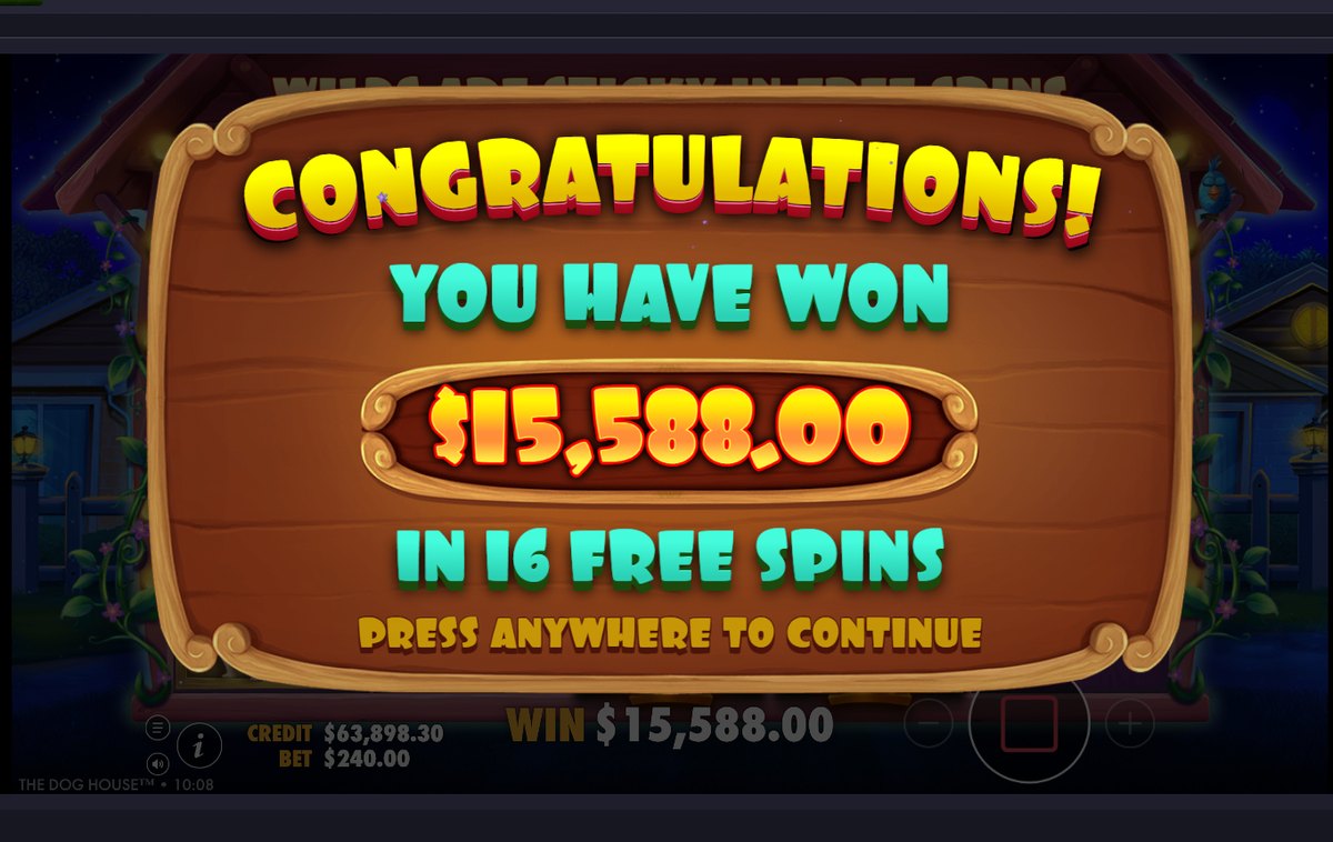 The Dog House: the total won from a 16-free-spin round