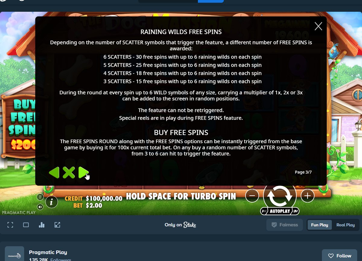 The Dog House Mansion Megaways rules: Raining Wilds free spins and the 100x buy