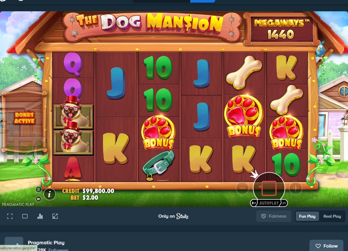 The Dog House Mansion Megaways: bonus scatters on the six reels