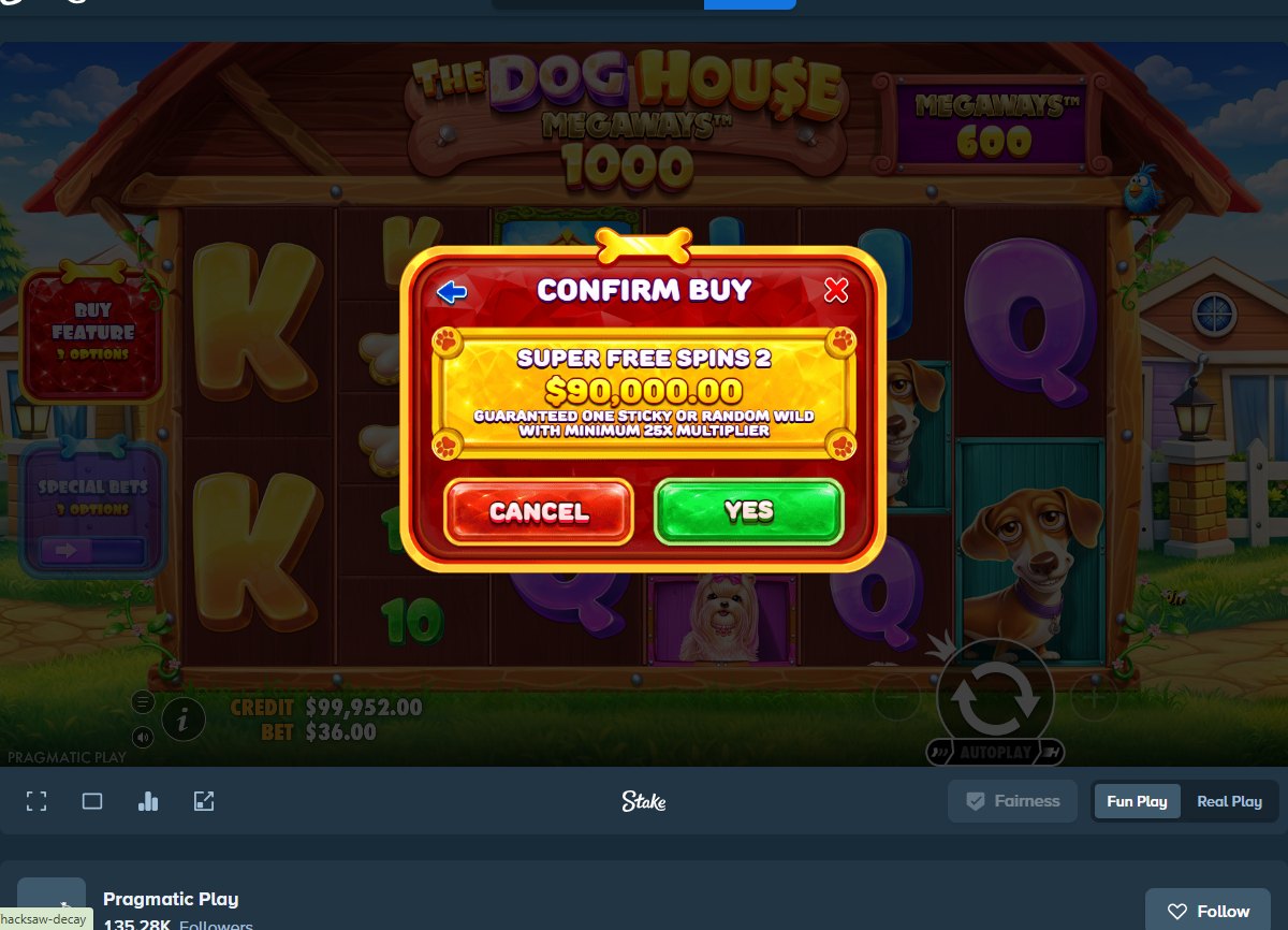 The Dog House Megaways 1000: confirming a Super Free Spins purchase
