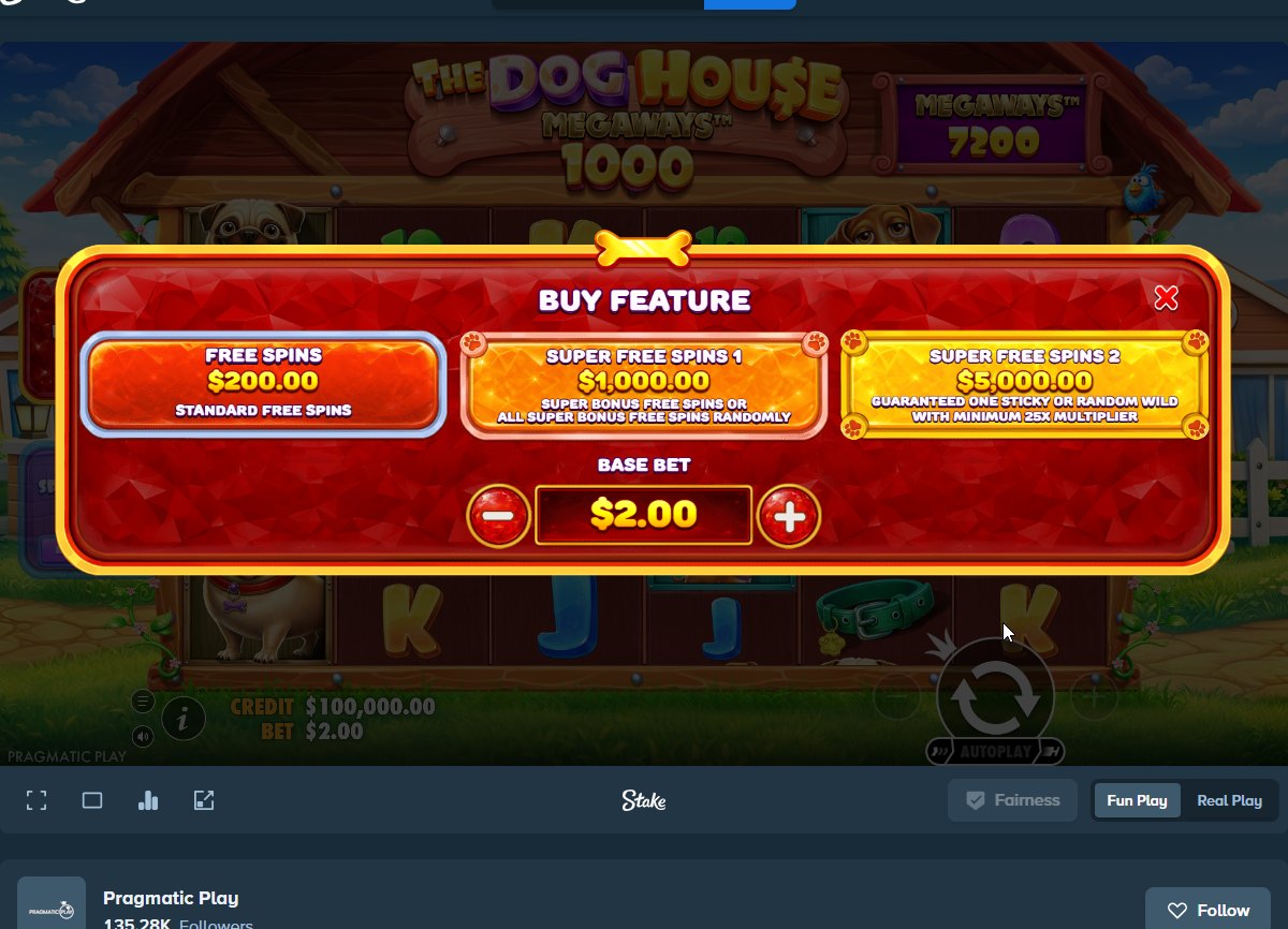 The Dog House Megaways 1000: the three Buy Feature tiers