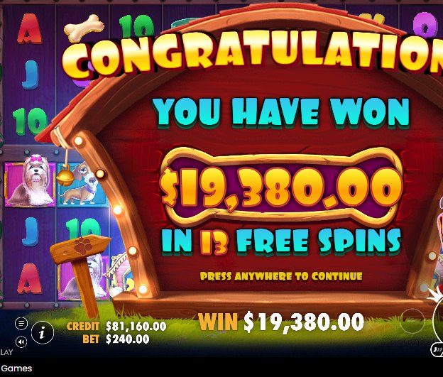 The Dog House Multihold: the total won from a 13-free-spin round across the grids