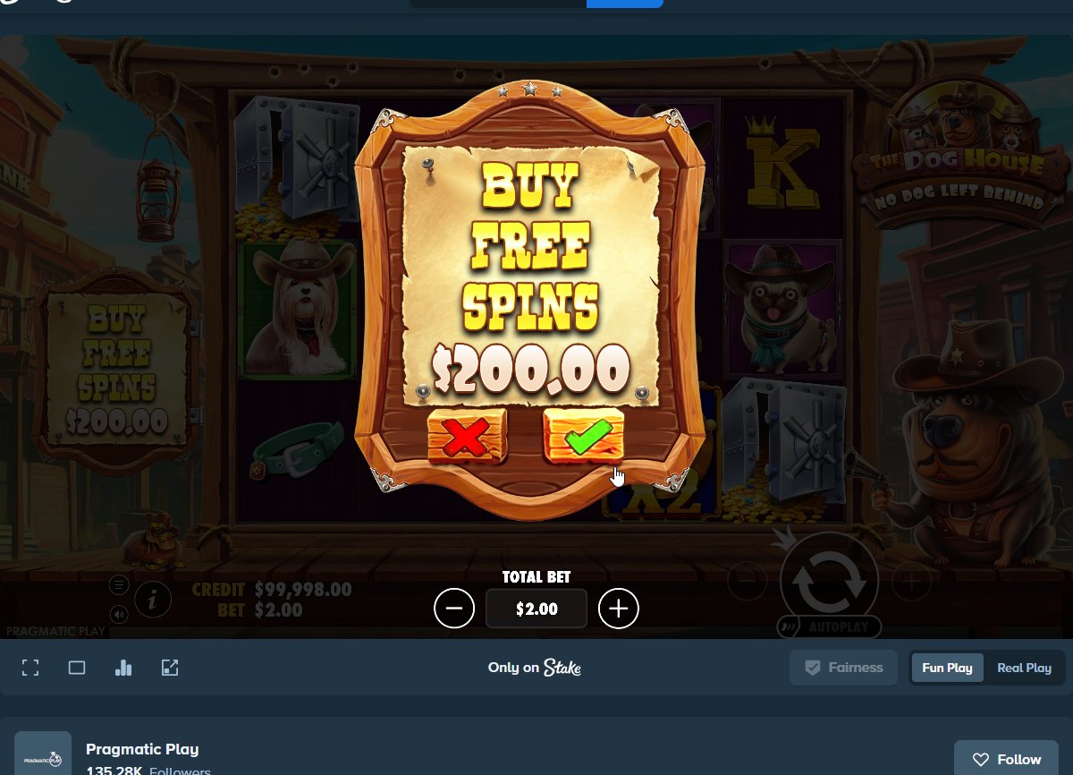 The Dog House No Dog Left Behind: the Buy Free Spins panel