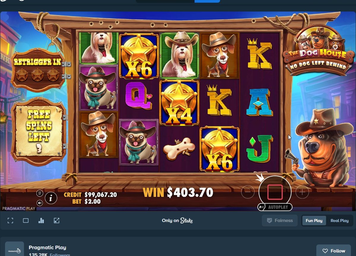 The Dog House No Dog Left Behind: multipliers doubled at a retrigger milestone